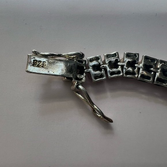 Sterling Vermeil cubic zirconia tennis bracelet - Picture 9 of 12